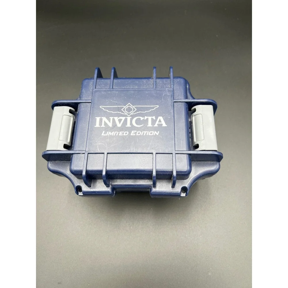 Invicta Limited Edition Impact Case Single Slot Watch Box Blue Plastic Rugged